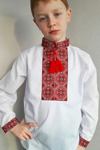 вишита сорочка для хлопчика червоним