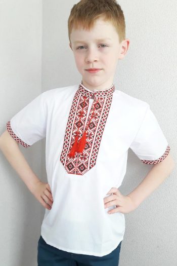 вышиванка с коротким рукавом для мальчика